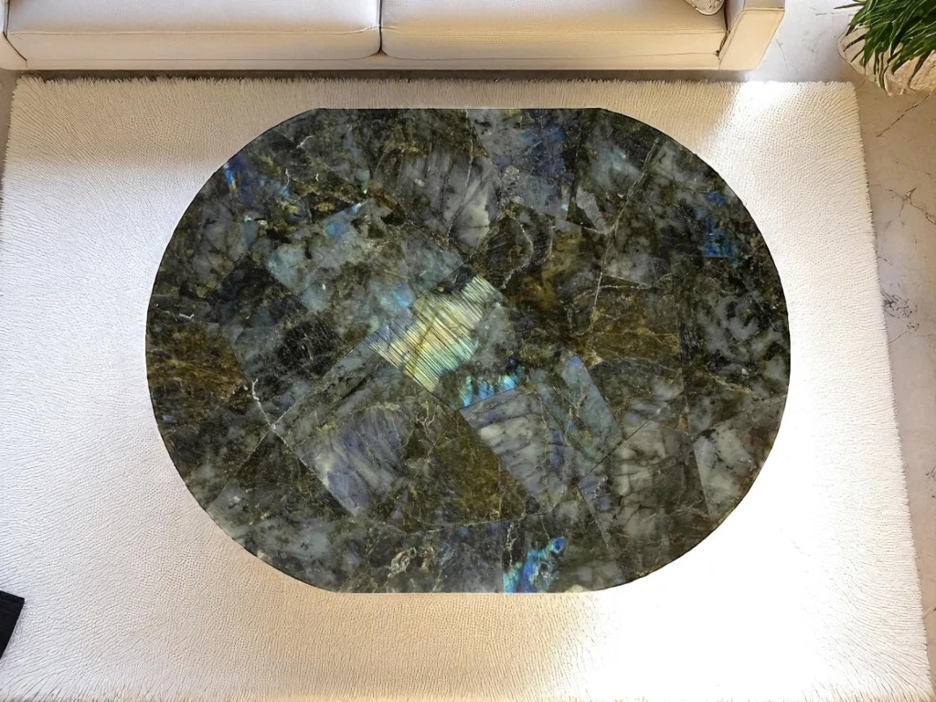 Captivating Labradorite Sofa Table Top : Artisans Gemstone Style